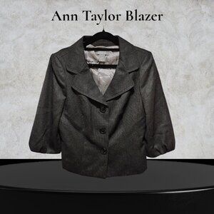 Ann Taylor Fine Italian Fabric Virgin Wool 3/4 Sleeve Blazer/Jacket.